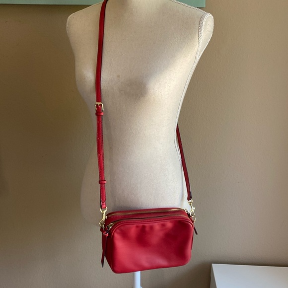Mango Handbags - Red crossbody camera bag from Italy, faux leather